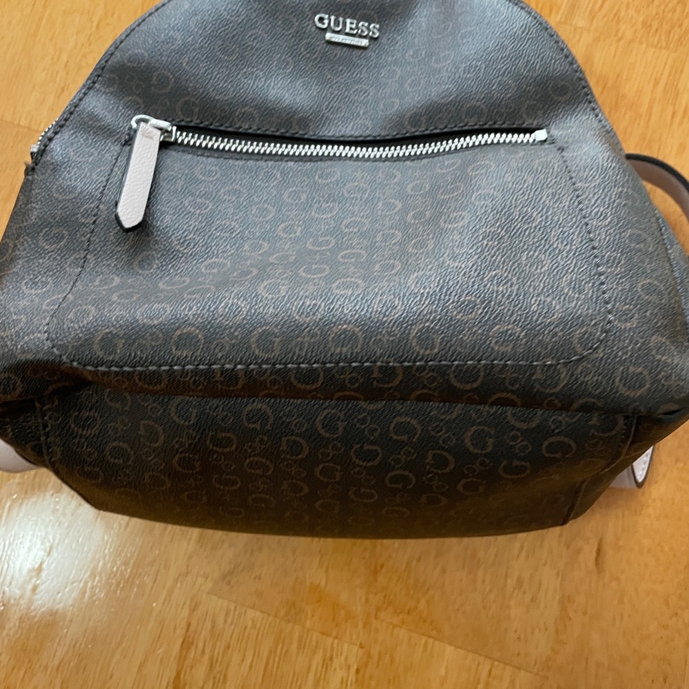 GUESS Brown and Black Monogram Backpack